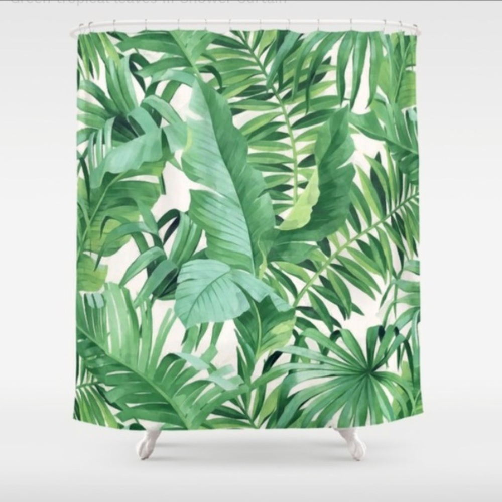 UNOPENED Society6 tropical leaves shower curtain